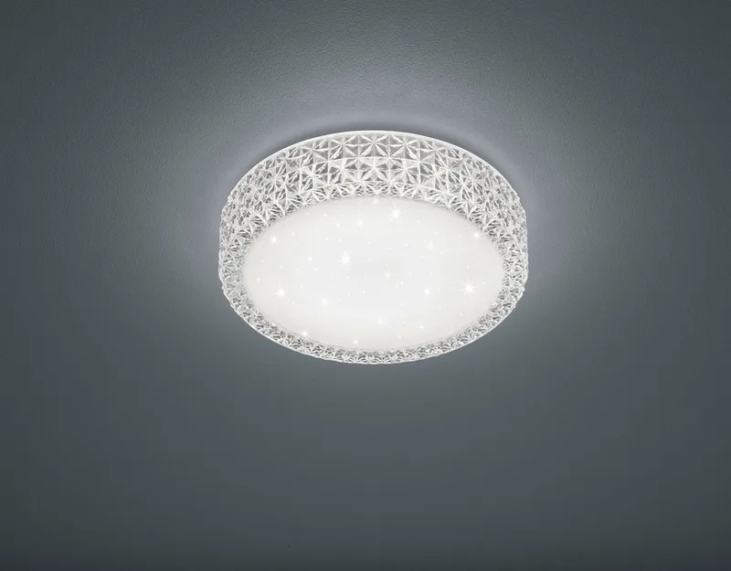 LED-plafondlamp Pegasus, geïntegreerde LED, warmwit, LED-plafondlamp, LED-wandlamp met Starlight-effect van Reality in Wit – productfoto