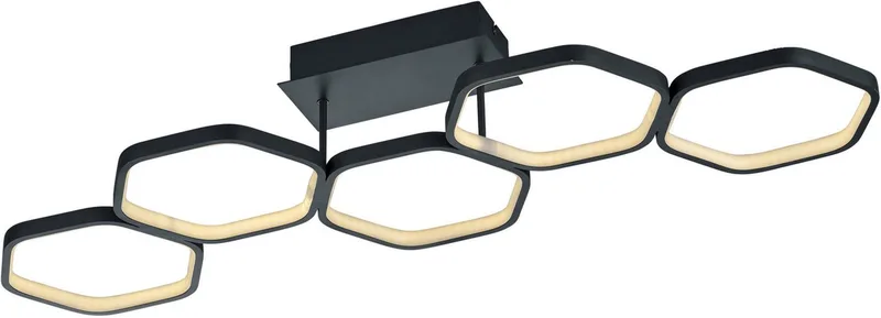 LED Deckenleuchte Vigo, LED fest integriert, Warmweiß, dimmbare LED Deckenlampe in Wabenoptik, 3000K, 2800 Lumen från Reality i Svart – produktbild