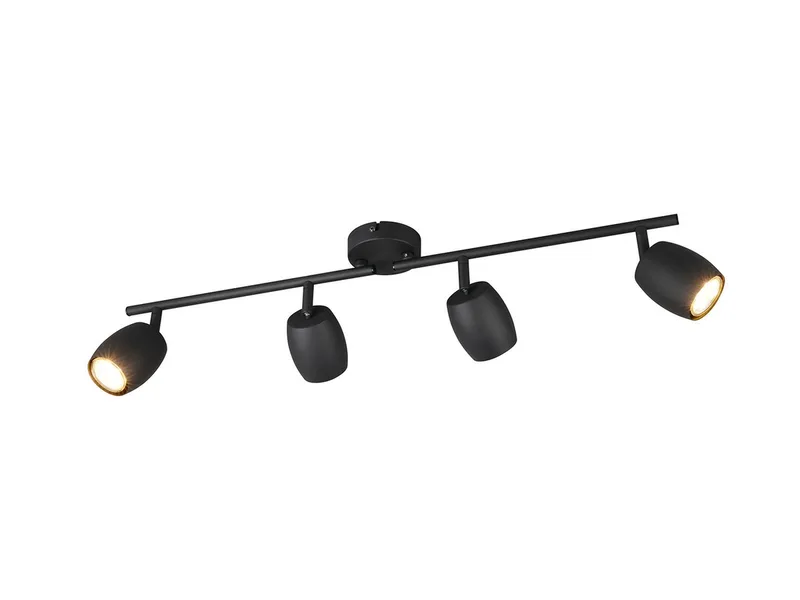 LED Deckenstrahler, Dimmfunktion, LED wechselbar, Warmweiß, Innen Strahler mit 4 schwenkbaren Spots für die Decke, Breite 70,5cm fra Reality i Sort – produktbillede