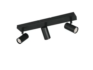 LED Deckenstrahler Metall, Spots schwenkbar, Breite 41cm, Leuchtmittel dimmbar, LED wechselbar, Warmweiß, Designklassiker Innen Strahler Deckenleuchte dimmbar über Schalter de Reality en Noir – photo produit 1 sur 5