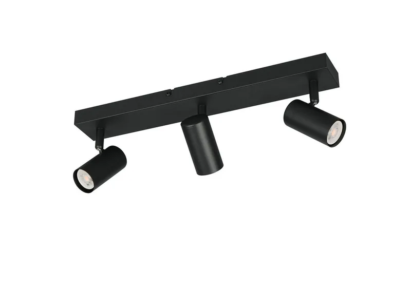 LED Deckenstrahler Metall, Spots schwenkbar, Breite 41cm, Leuchtmittel dimmbar, LED wechselbar, Warmweiß, Designklassiker Innen Strahler Deckenleuchte dimmbar über Schalter de Reality en Noir – photo produit 1 sur 5