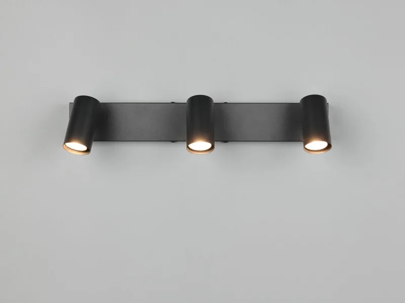 LED Deckenstrahler Metall, Spots schwenkbar, Breite 41cm, Leuchtmittel dimmbar, LED wechselbar, Warmweiß, Designklassiker Innen Strahler Deckenleuchte dimmbar über Schalter de Reality en Noir – photo produit 5 sur 5