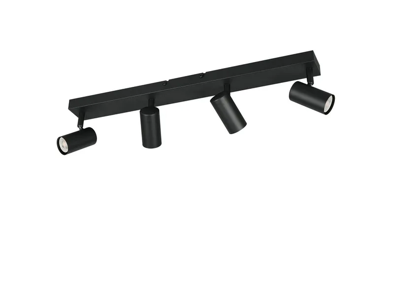 LED Deckenstrahler Metall, Spots schwenkbar, Breite 56cm, Leuchtmittel dimmbar, LED wechselbar, Warmweiß, Designklassiker Innen Strahler Deckenleuchte dimmbar über Schalter de Reality en Noir – photo produit