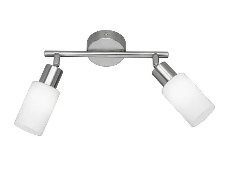 LED Deckenstrahler mit Glas Lampenschirmen, Breite 25cm, LED wechselbar, Warmweiß, innen, Spots dreh,- und schwenkbar inkl. dimmbaren Leuchtmitteln fra Reality i Sølv – produktbillede