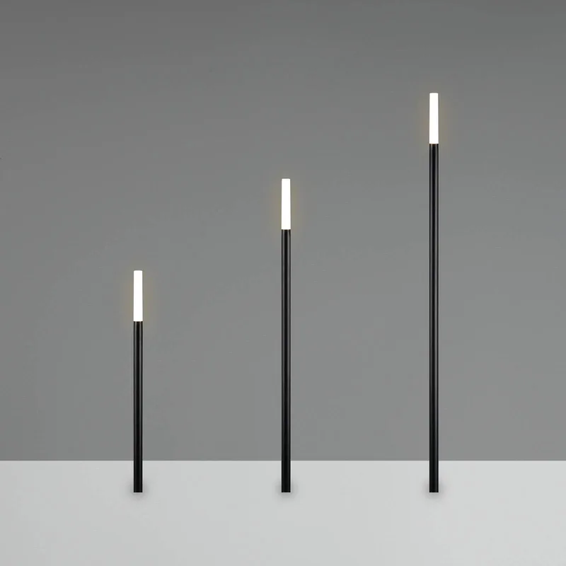 LED grondspies lamp STICK, zwart, 3-lamps, IP44, stekker by Reality in Zwart mat – product photo