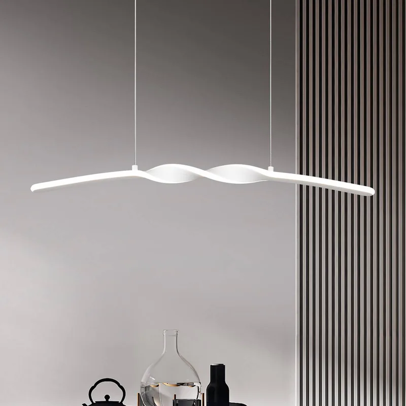 LED hanglamp Ginko, metaal, lengte 79 cm de Reality en Wit mat – photo produit