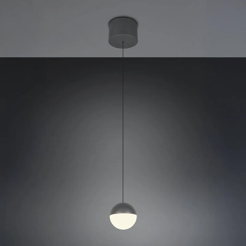 LED hanglamp Senta, antraciet, Ø 10 cm, 3.000 K, 1-lamp. de Reality en Anthracite, Noir – photo produit