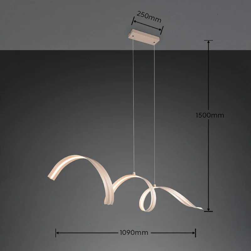 LED hanglamp Tivor, metaal, 3.000 K de Reality en Beige – photo produit