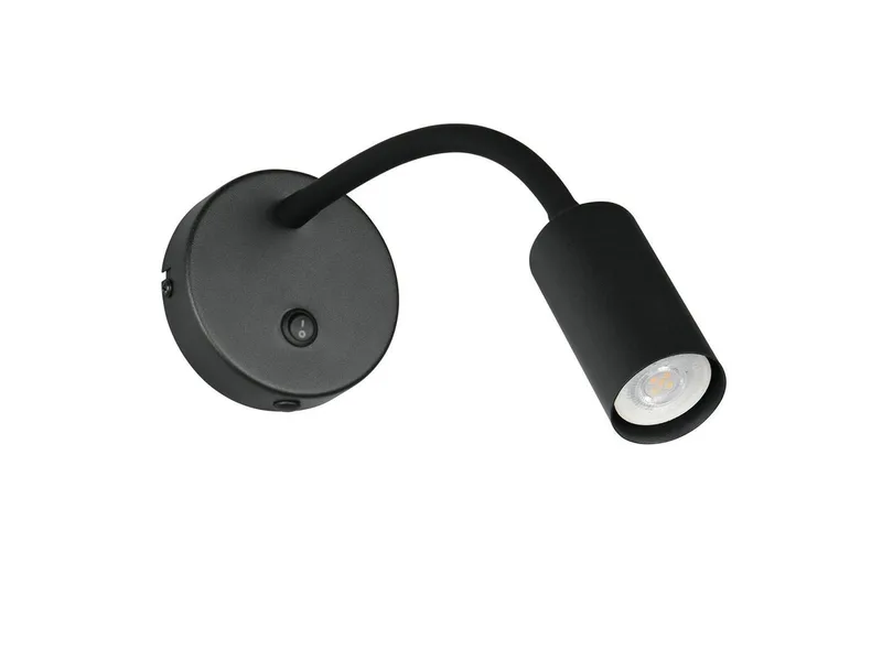LED Leselampe mit Schalter & Schwanenhals, Breite 10cm, Leuchtmittel dimmbar, LED wechselbar, Warmweiß, Wandlampe für Bett Nachttisch, Leseleuchte Wand-Montage mit GU10 LED fra Reality i Sort – produktbillede