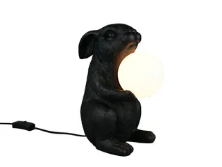 LED Nachttischlampe, Dimmfunktion, LED wechselbar, warmweiß, besondere Tischlampe ausgefallen-e Hasenlampe Höhe 28cm fra Reality i Sort – produktbillede 1 af 5