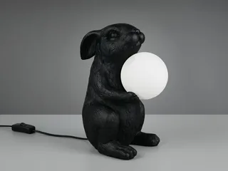 LED Nachttischlampe, Dimmfunktion, LED wechselbar, warmweiß, besondere Tischlampe ausgefallen-e Hasenlampe Höhe 28cm fra Reality i Sort – produktbillede 5 af 5