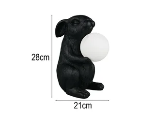 LED Nachttischlampe, Dimmfunktion, LED wechselbar, warmweiß, besondere Tischlampe ausgefallen-e Hasenlampe Höhe 28cm fra Reality i Sort – produktbillede 4 af 5