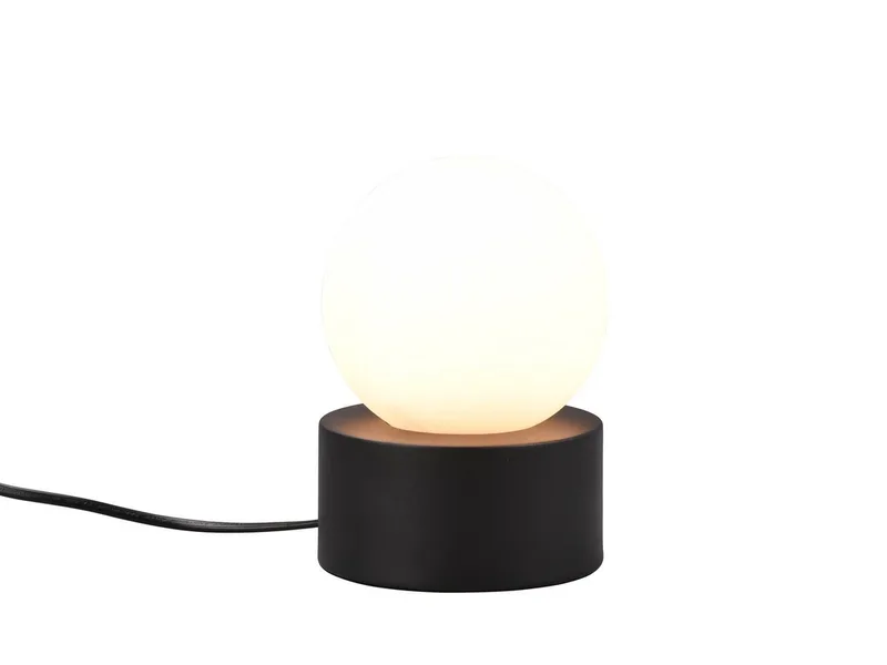 LED Nachttischlampe, Dimmfunktion, LED wechselbar, warmweiß, kleine Bauhaus Lampe Touch dimmbar Glas-Kugel Lampenschirm weiß Ø 12cm de Reality en Noir – photo produit