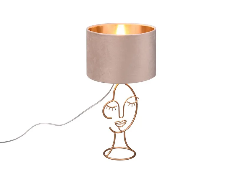 LED Nachttischlampe, LED wechselbar, warmweiß, groß-e ausgefallen-e Design-er Fensterlampe für Fensterbank, H 45,5cm de Reality en Beige, Marron – photo produit