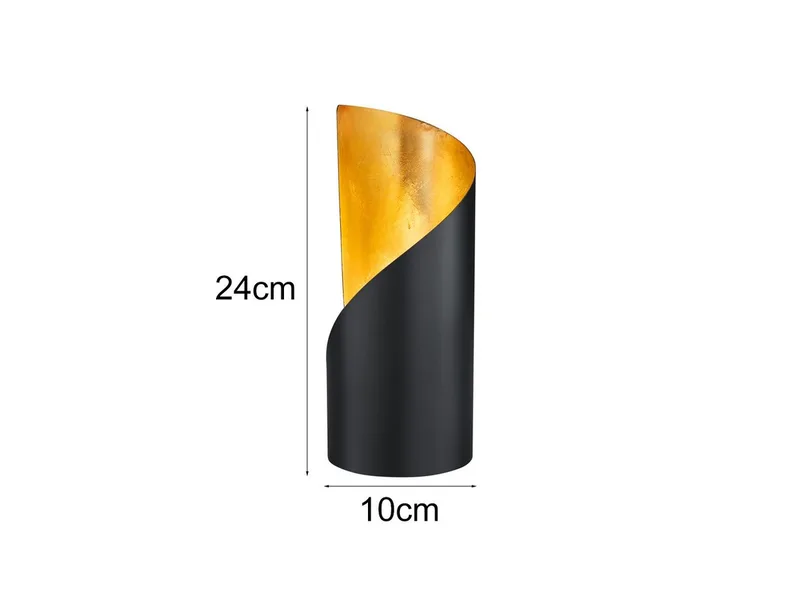 LED Nachttischlampe, LED wechselbar, Warmweiß, kleine ausgefallene Designer-lampe für Fensterbank Gold H 24cm by Reality in Black – product photo 4 of 5