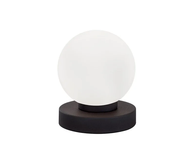 LED Nachttischlampe touch Kugel-Lampe, Höhe 15cm, dimmbar, LED wechselbar, Warmweiß, kleine Tischlampe mit Glas-Kugel, Tischleuchte inkl. E14 LED de Reality en Marron – photo produit