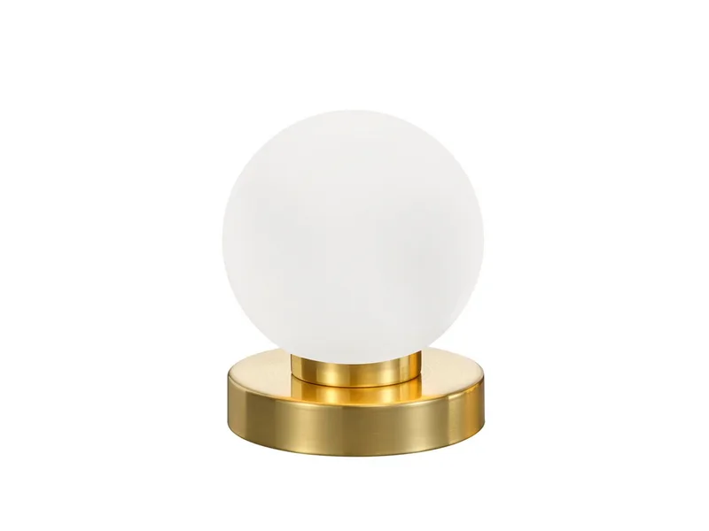 LED Nachttischlampe touch Kugel-Lampe, Höhe 15cm, dimmbar, LED wechselbar, Warmweiß, kleine Tischlampe mit Glas-Kugel, Tischleuchte inkl. E14 LED de Reality en Or – photo produit