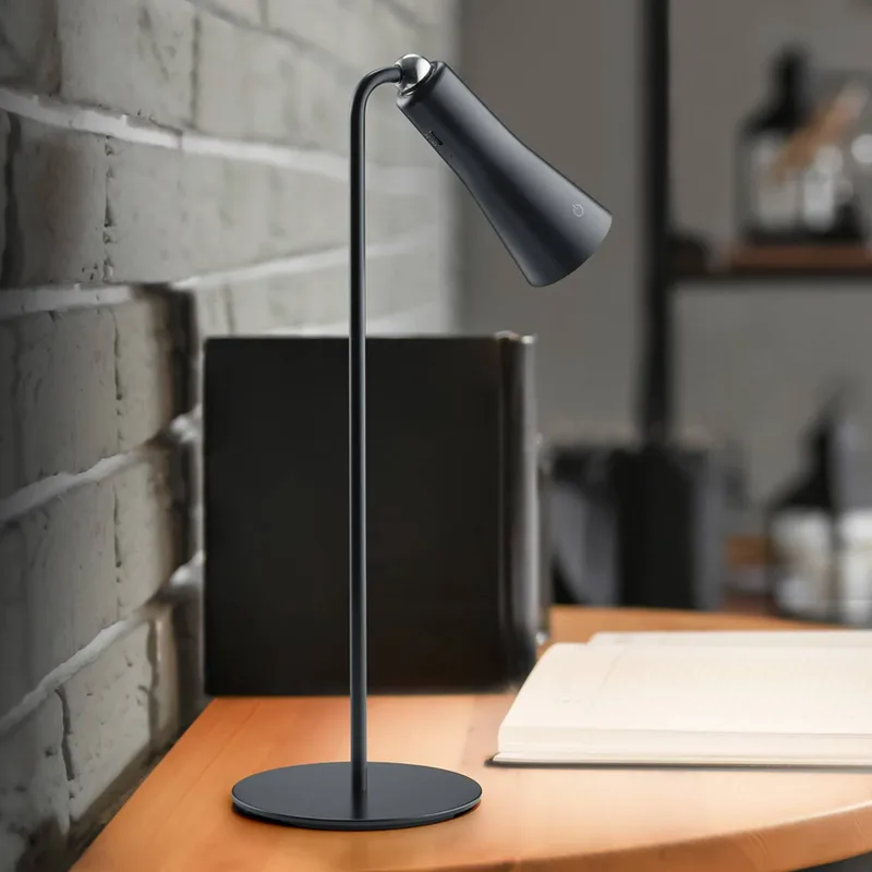 LED oplaadbare tafellamp Maxi, zwart, metaal, dimbaar, 36 cm by Reality in Zwart mat – product photo
