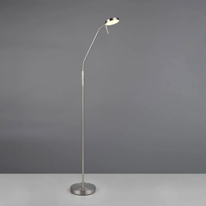 LED oplaadbare vloerlamp Moreno, CCT, dimbaar von Reality in Mat nikkel – Produktfoto