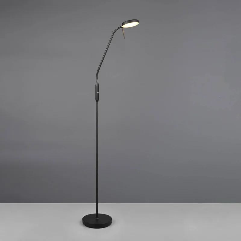 LED oplaadbare vloerlamp Moreno, mat zwart, CCT, dimbaar de Reality en Zwart mat – photo produit