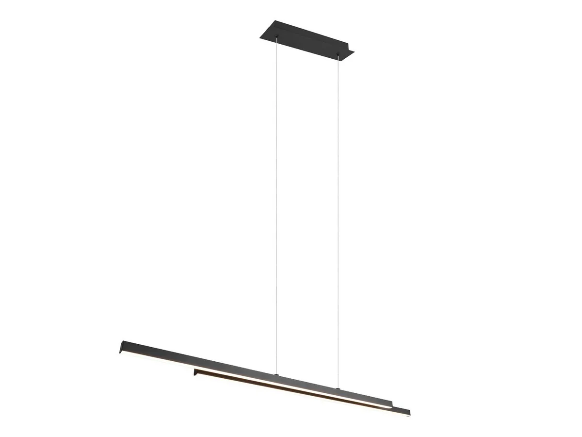 LED Pendelleuchte aus Metall in Breite 110cm, LED fest integriert, Warmweiß, moderne Esszimmer-lampe hängend über Kücheninsel, Hängelampe lang de Reality en Noir – photo produit