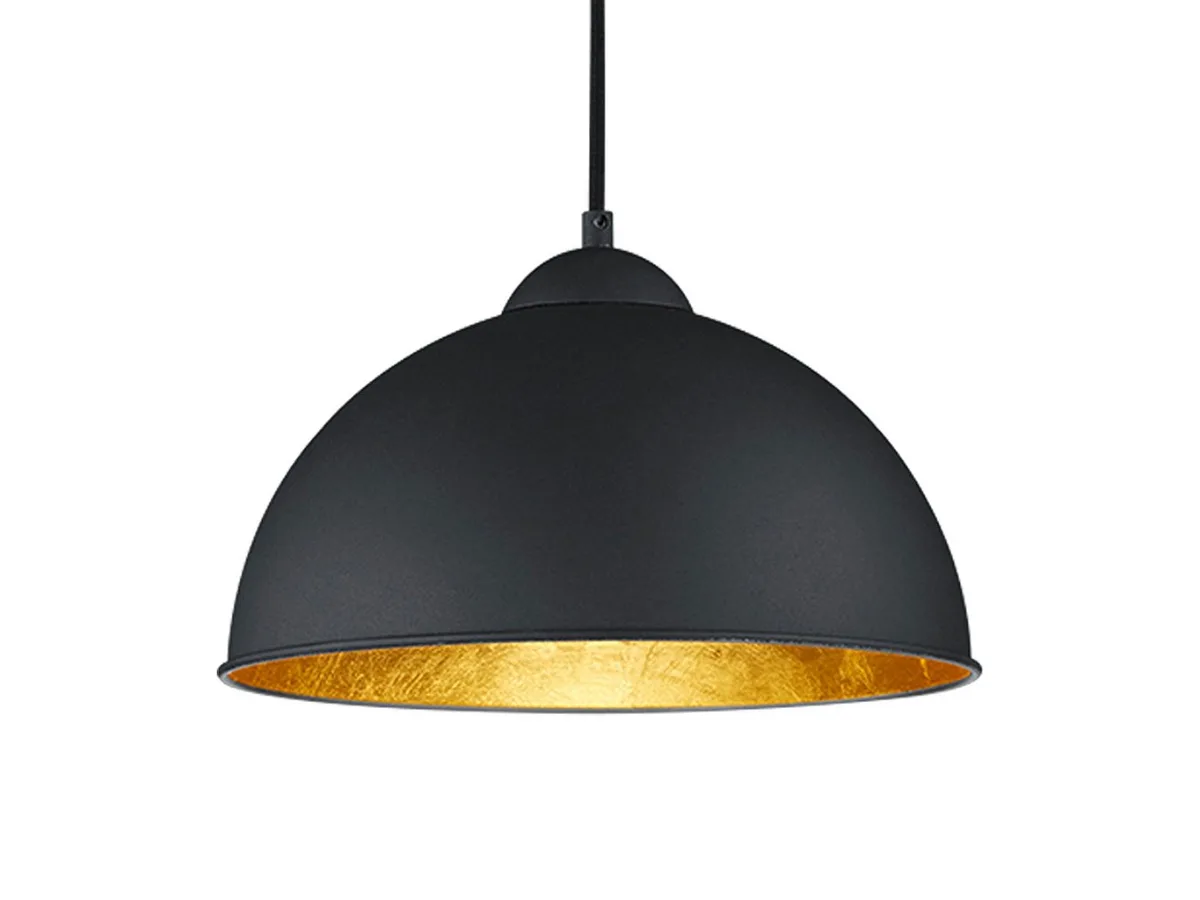 LED Pendelleuchte aus Metall innen Gold, Ø 31cm, LED wechselbar, Warmweiß, Esszimmerlampe & Küchenlampe hängend im Industrial Style inkl. E27 LED von Reality in Schwarz – Produktfoto