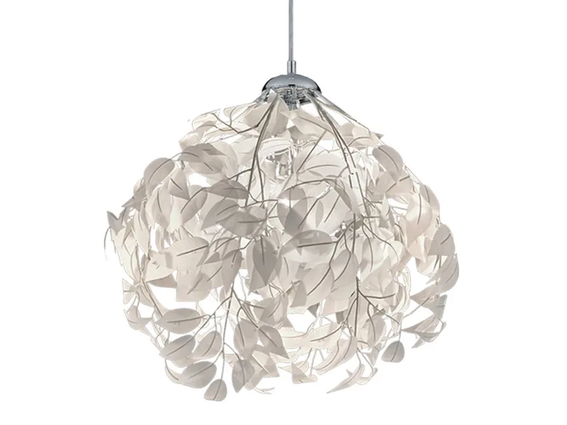 LED Pendelleuchte Blattlampe Ø 38cm inkl. E27 LED, dimmbar, LED wechselbar, Warmweiß, Ausgefallene Esstisch-Lampe hängend skandinavisch, Wohnzimmer-Lampe by Reality in White – product photo