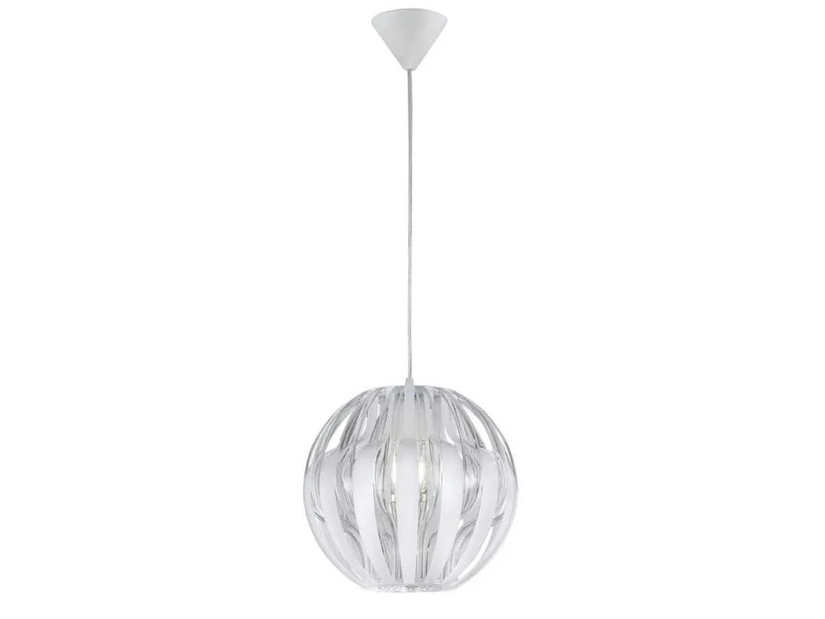LED Pendelleuchte, Dimmfunktion, LED wechselbar, Warmweiß, Esstisch-Lampe hängend mit Kugel Lampenschirm aus Acryl Ø 30cm fra Reality i Hvid – produktbillede