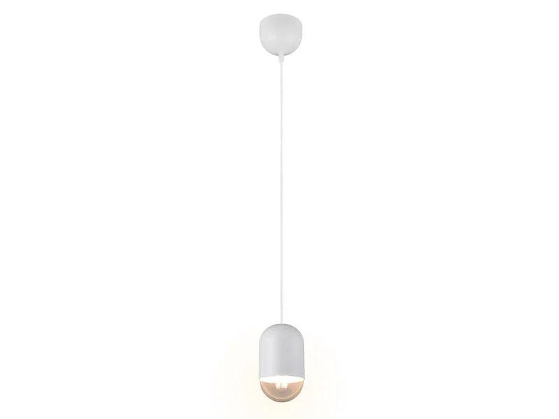 LED Pendelleuchte, Dimmfunktion, LED wechselbar, warmweiß, klein-e einflammig minimalistisch hängend Esstisch & Couchtisch Ø 10cm de Reality en Blanc – photo produit