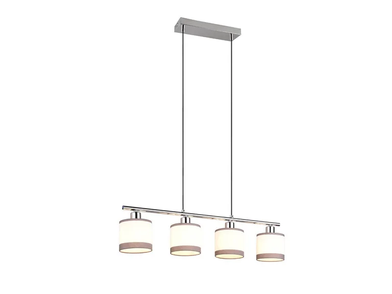 LED Pendelleuchte, LED wechselbar, warmweiß, Balken-pendelleuchte mehrflammig hängend über-n Esstisch & Kücheninsel de Reality en Gris, Blanc – photo produit