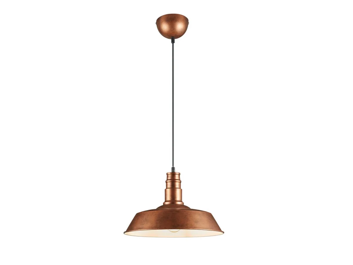 LED Pendelleuchte, LED wechselbar, Warmweiß, Fabrik-lampe im Industrial Style hängend über-n Esstisch Kupfer, Ø36cm de Reality en Or – photo produit