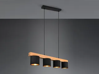 LED Pendelleuchte mit Holz-Balken, Breite 75cm, Dimmfunktion, LED wechselbar, Warmweiß, Balkenlampe skandinavisch, Esszimmerlampe Esstisch inkl. Leuchtmittel de Reality en Noir – photo produit 3 sur 5