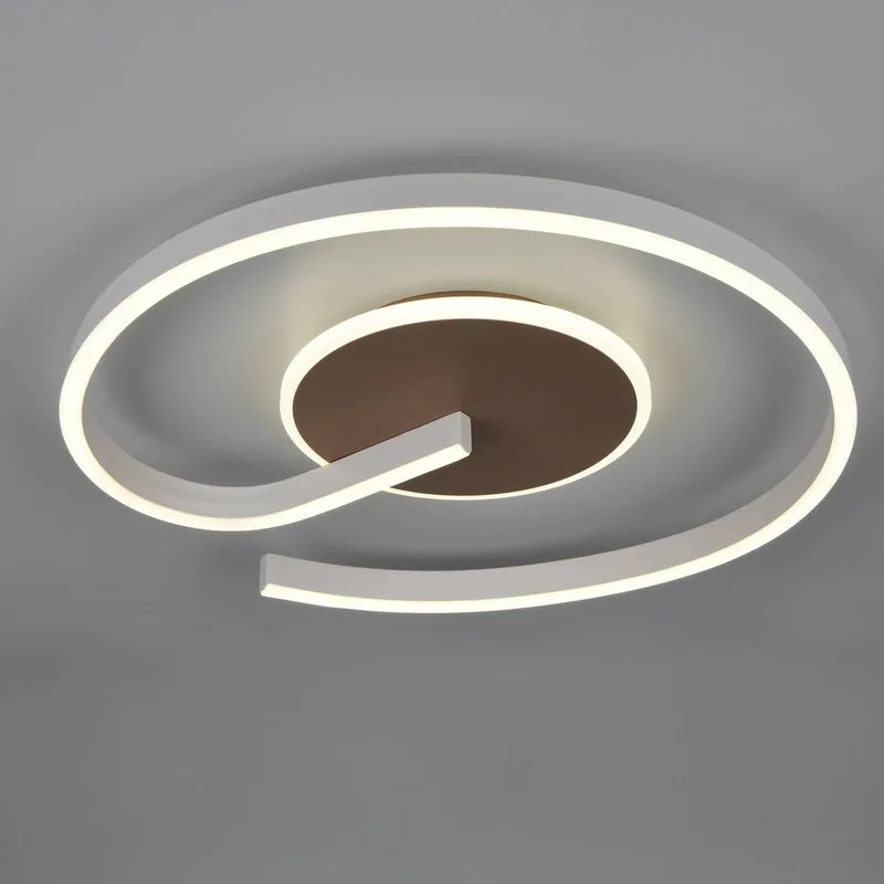 LED plafondlamp Calle, coffee, Ø 50 cm, CCT, dimbaar fra Reality i Koffie – produktbillede