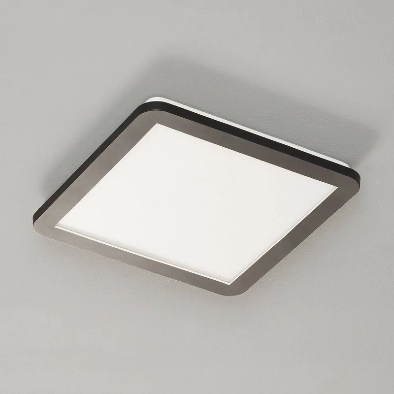 LED plafondlamp Camillus, quadratisch, 30 cm by Reality in White, Zwart mat – product photo