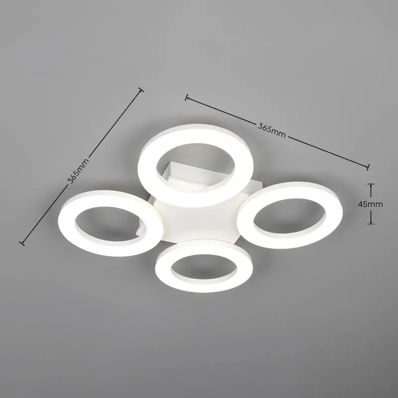 LED plafondlamp Cemi, rond, kunststof, 4.000 K de Reality en Blanc – photo produit