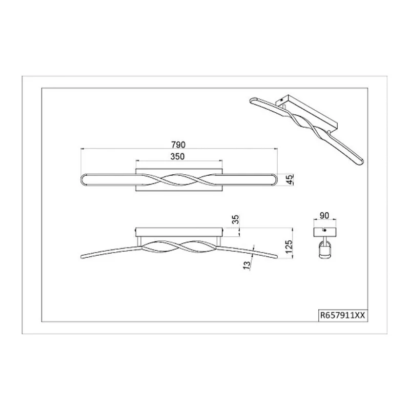 LED plafondlamp Ginko, metaal, lengte 79 cm fra Reality i Wit mat – produktbillede