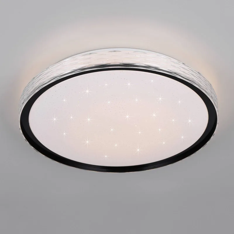 LED plafondlamp Varda, zwart, Ø 39 cm, afstandsbediening de Reality en Noir, Blanc – photo produit