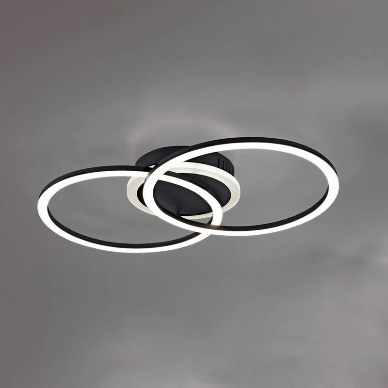 Leuchten LED-taklampa Venida i ringdesign, svart från Reality i Mat zwart, Vit – produktbild