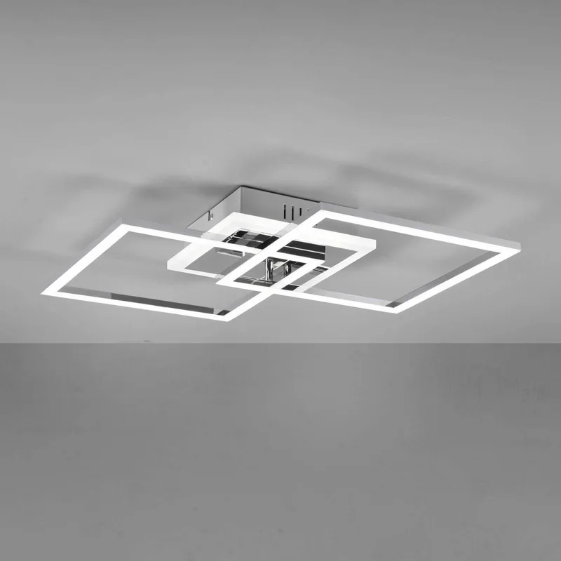 LED plafondlamp Venida, vierkant by Reality in Chrome – product photo