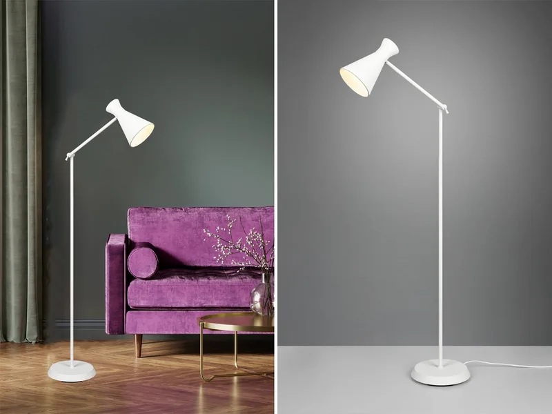 LED Stehlampe, Dimmfunktion, LED wechselbar, Warmweiß, Leselampe Ecke dimmbar, Designklassiker Industrial, Höhe 150cm de Reality en Blanc – photo produit 2 sur 5