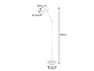 LED Stehlampe, Dimmfunktion, LED wechselbar, Warmweiß, Leselampe Ecke dimmbar, Designklassiker Industrial, Höhe 150cm de Reality en Blanc – photo produit 4 sur 5