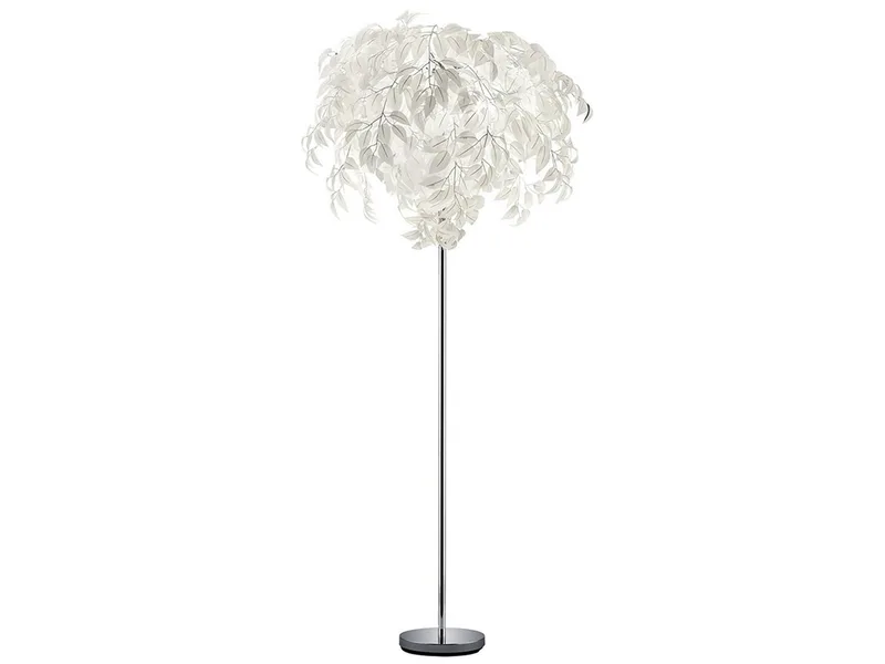LED Stehlampe große Blattlampe 180cm inkl. E14 LEDs, dimmbar, LED wechselbar, Warmweiß, ausgefallene moderne Stehleuchte skandinavisch Wohnzimmerlampe stehend von Reality in Weiß – Produktfoto