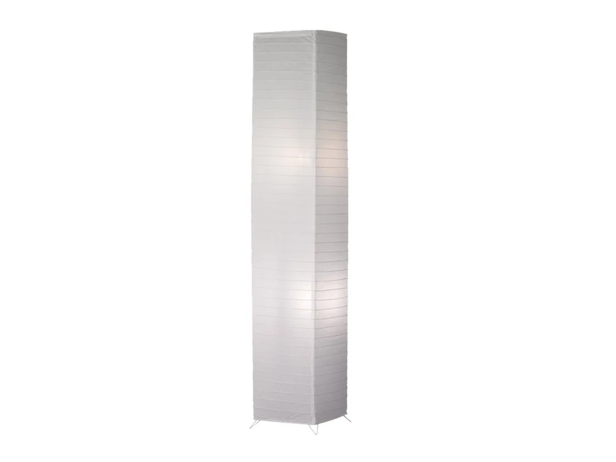 LED Stehlampe Papier-Lampe inkl. E27 LED, Höhe 130cm, dimmbar, LED wechselbar, Warmweiß, kleine Stehleuchte, japanische Licht-Säule, Japandi Wohnzimmer Lampe fra Reality i Hvid – produktbillede