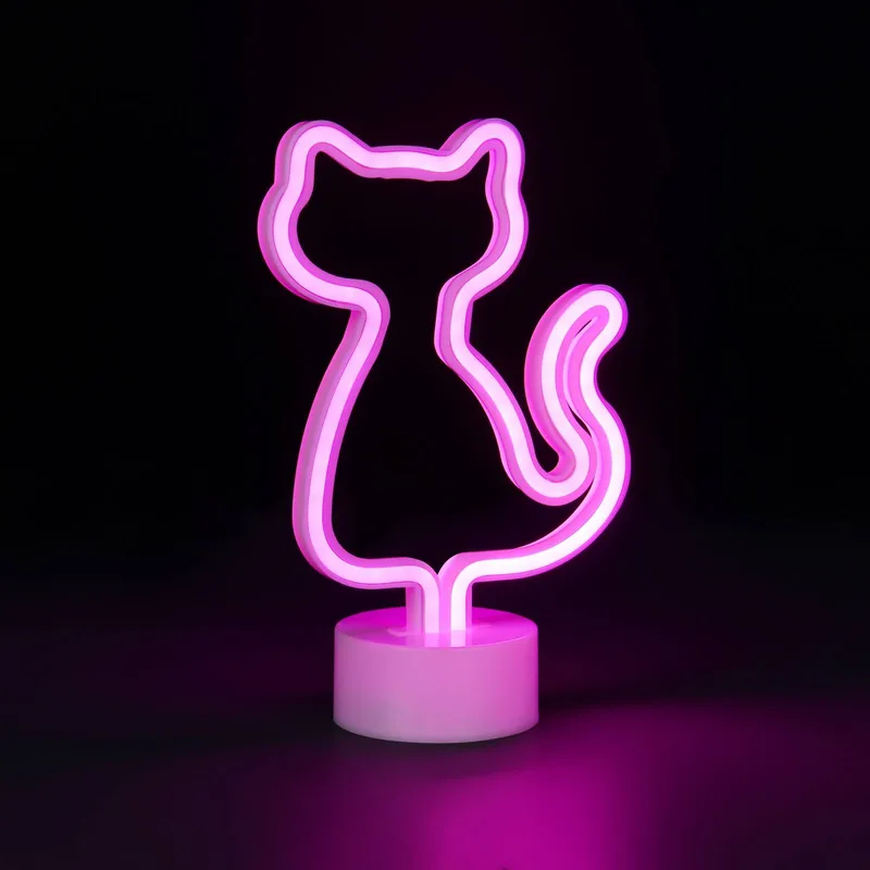 LED tafellamp Cat, kunststof, met stekker of op batterijen de Reality en Blanc – photo produit