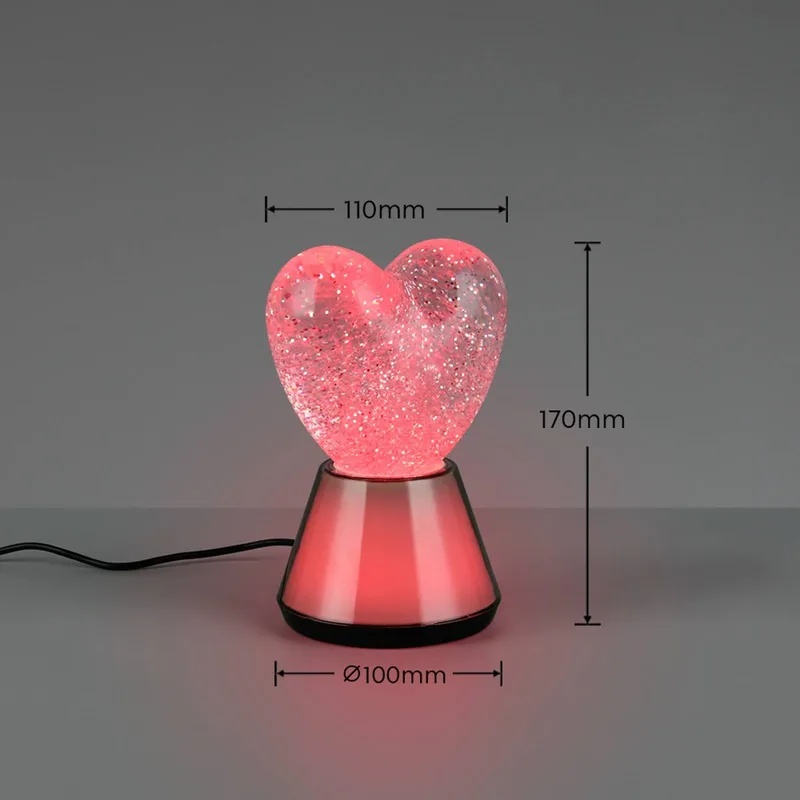 LED tafellamp Estella Hart rookkleurig, kunststof, USB-aansluiting by Reality in Rookgrijs – product photo