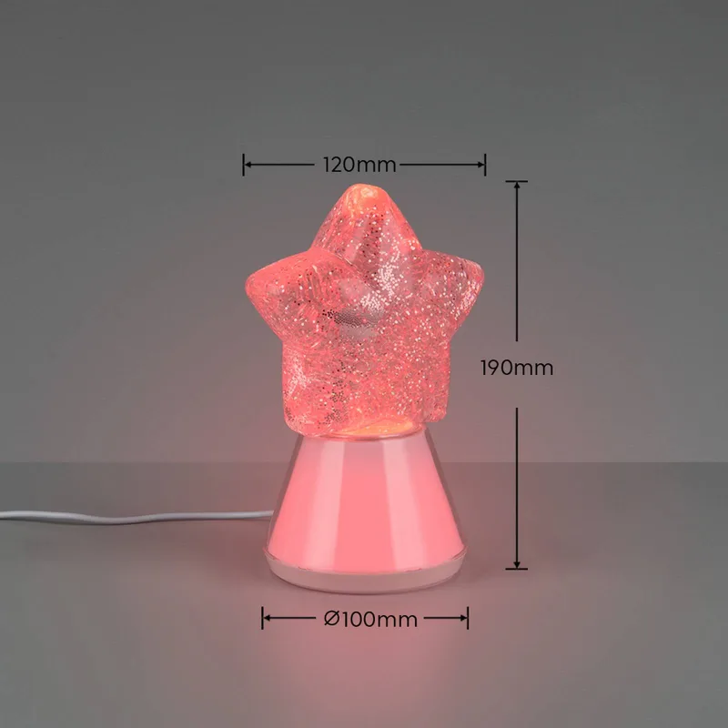 LED tafellamp Estella Ster rookkleurig, kunststof, USB-stekker fra Reality i Rookgrijs – produktbillede