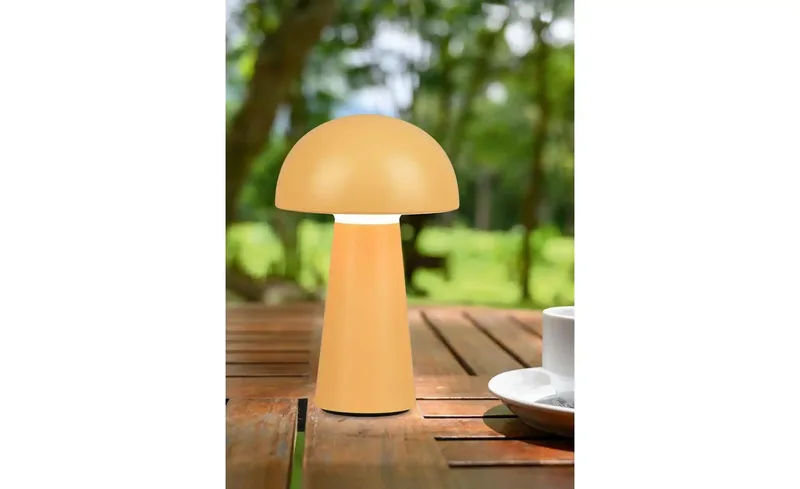 LED tafellamp Lennon IP44, accu, Touchdim de Reality en Jaune – photo produit 3 sur 4
