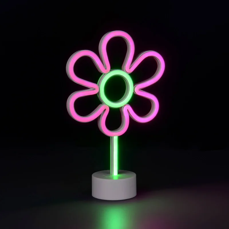 LED tafellamp Rose, kunststof, met stekker of op batterijen by Reality in White – product photo