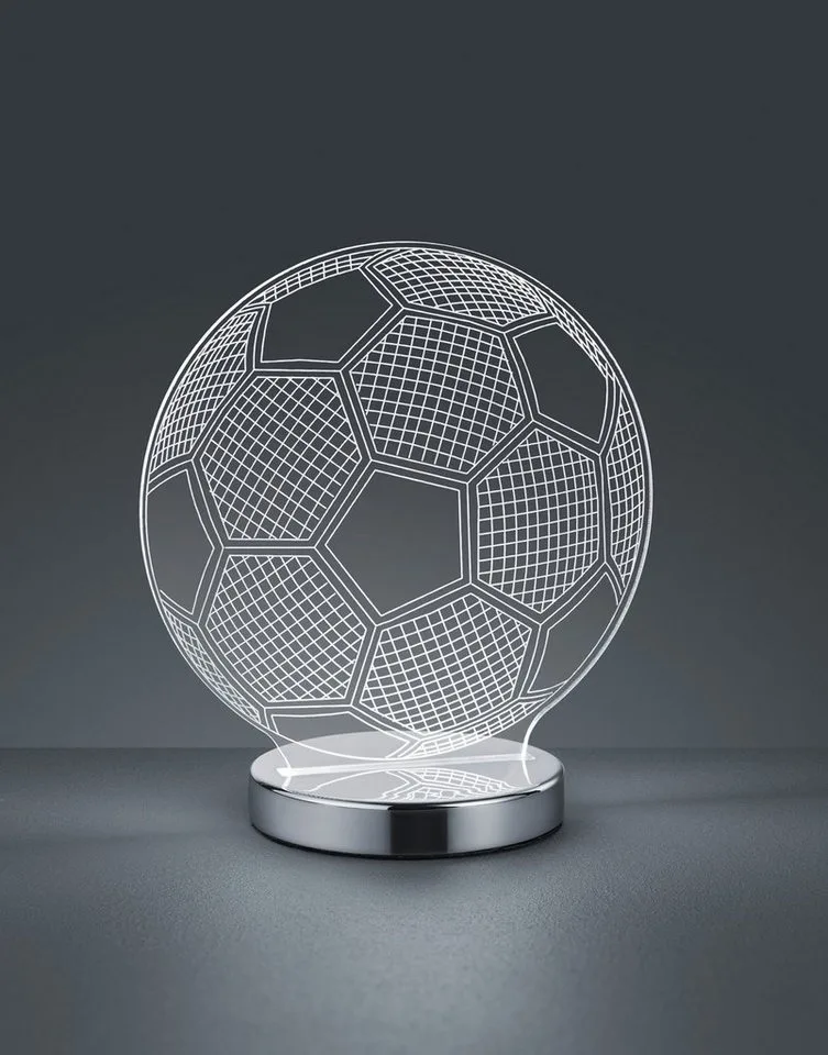 LED Tischleuchte Ball, mehrere Helligkeitsstufen, LED fest integriert, Farbwechsler, Tischlampe in Fussball-Optik, Lichtfarbe wechselbar 3000 bis 5000 K by Reality in Silver – product photo