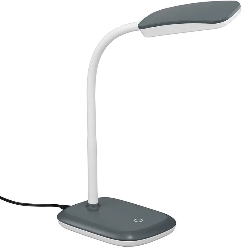 LED-tafellamp Boa, geïntegreerde LED, warmwit, LED-tafellamp met touchdimmer, arm flexibel instelbaar van Reality in Grijs – productfoto